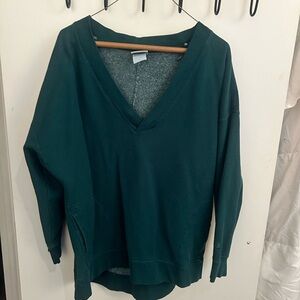 Champion Green V-Neck Sweater Relaxed Fit
